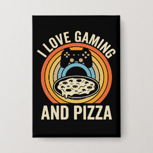 Grappige Gamer Pizza Gaming Videogame Enthousiast Button