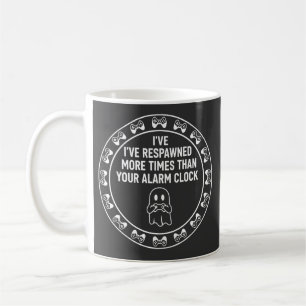 Grappige gamer respawn citaat gaming humor ontwerp koffiemok