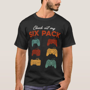 Grappige Gamer Six Pack Controllers Retro Videospe T-shirt