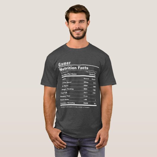 Grappige Gamer Stats Custom Label Bewerkbare Gag G T-shirt (Voorkant volledig)