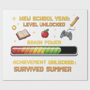 Grappige Gamer Terug naar School Niveau Ontgrend Cadeaupapier