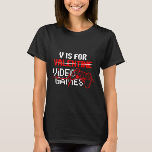 Grappige Gamer V Is Voor Videogames Jongens Mannen T-shirt