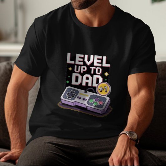 Grappige Gamer Vader Retro Neon Vaderdag T-shirt