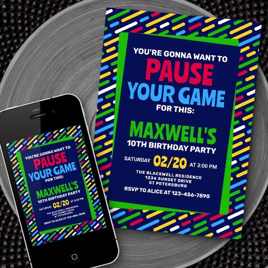 Grappige Gamer Verjaardag uitnodiging