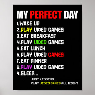 Grappige Gamer Videospel Speler Voor Jongens Meisj Poster