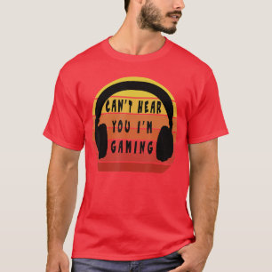 Grappige gamer vintage headset cadeau Kan je niet T-shirt