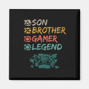 Grappige Gamer Vintage Videospellen Voor Broer S V Magneet