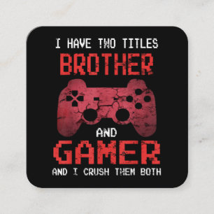 Grappige Gamer Vintage Videospellen Voor Broer Van Vierkante Visitekaartje