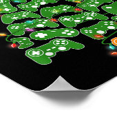 Grappige Gaming Controller Kerstboom Lights Xmas Poster (Hoek)