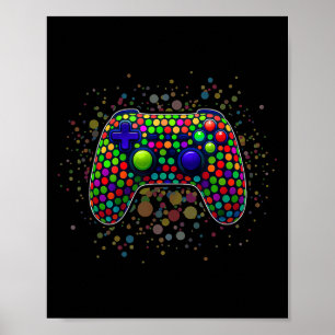 Grappige Gaming Controller Stippen Video Gamers St Poster