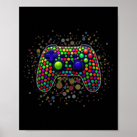Grappige Gaming Controller Stippen Video Gamers St Poster (Voorkant)