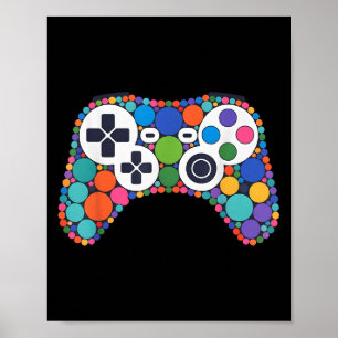 Grappige Gaming Controller Stippen Video Gamers St Poster