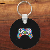 Grappige Gaming Controller Stippen Video Gamers St Sleutelhanger (Voorkant)