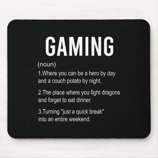 Grappige Gaming Definitie2 Muismat (Voorkant)
