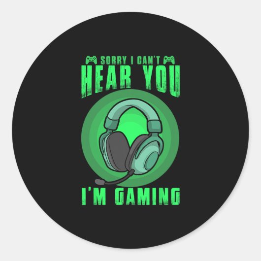 Grappige Gaming Gamer Game Controller Video Gaming Ronde Sticker (Voorkant)