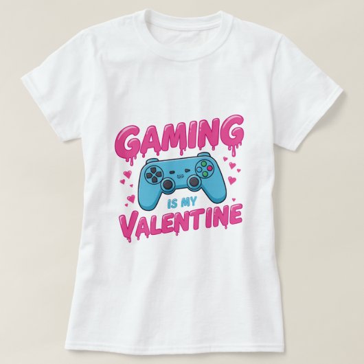 Grappige "Gaming is mijn Valentijn" gamer T-shirt (Design voorkant)