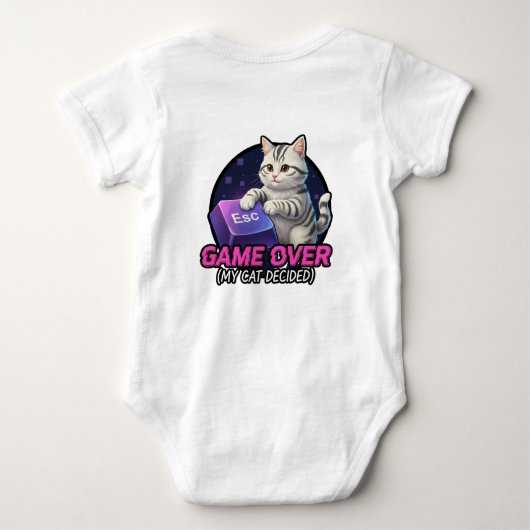 Grappige Gaming Kat Gamer Cadeau - Mijn Kat Besloo Romper (Achterkant)