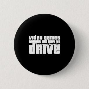 Grappige Gaming Nieuwe Bestuurder Videospel Rij-in Ronde Button 5,7 Cm