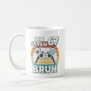 Grappige Gaming Zes Zeven 67 Bruh Gamer Jongen voo Koffiemok