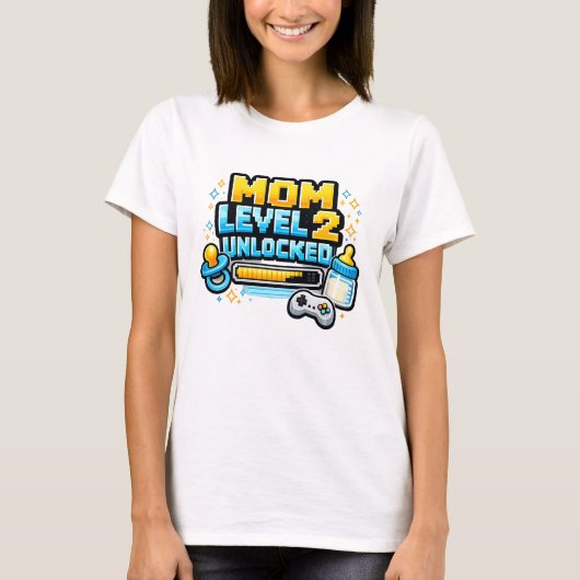Grappige gammende moeder level 2 ontgrendeld tweed t-shirt (Voorkant)