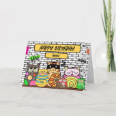 Grappige Gangsta Cats Verjaardag Kaart (Voorkant)