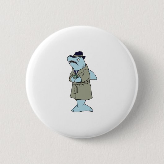 grappige gangster haai ronde button 5,7 cm (Voorkant)