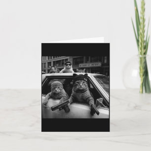 Grappige Gangster Katten Mannen Vrouwen Liefhebber Kaart