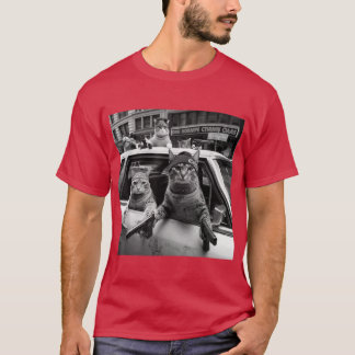 Grappige Gangster Katten Straatmeisje vintage T-shirt