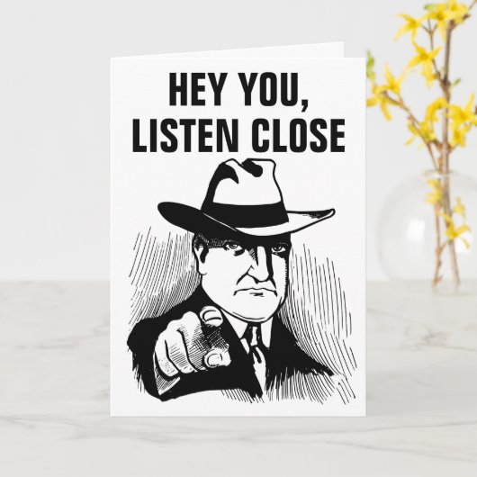 GRAPPIGE GANGSTER VERJAARDAG WENSKAARTEN KAART (Gele Bloem)