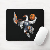 Grappige Gans Basketbalspeler Slam Dunk Liefhebber Muismat (Met muis)