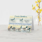 Grappige Gans Bumpingly Geweldige Neef Verjaardag  Kaart (Gele Bloem)