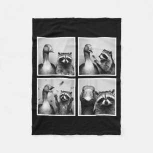 Grappige gans en wasbeer photobooth vrienden chaos fleece deken