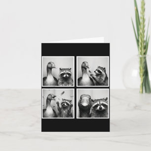 Grappige gans en wasbeer photobooth vrienden chaos kaart