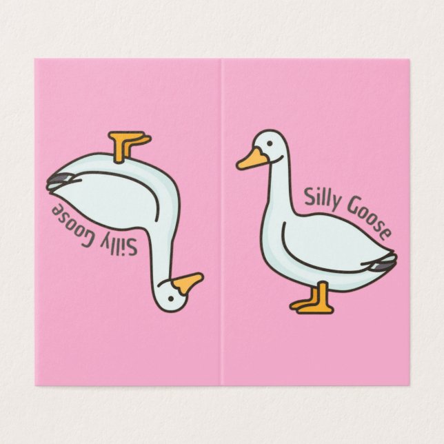Grappige Gans, Gans Liefhebber, Dwaas Gans Kaart (Buitenkant ongevouwen)