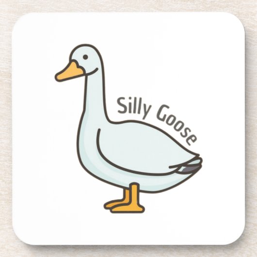 Grappige Gans, Gans Liefhebber, Dwaze Gans Bier Onderzetter (Voorkant)