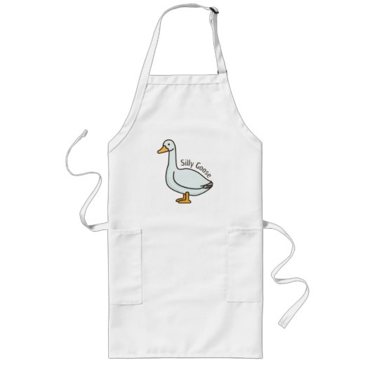 Grappige Gans, Gans Liefhebber, Dwaze Gans Lang Schort (Voorkant)