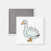 Grappige Gans, Gans Liefhebber, Dwaze Gans Magneet (Voorkant / Achterkant)