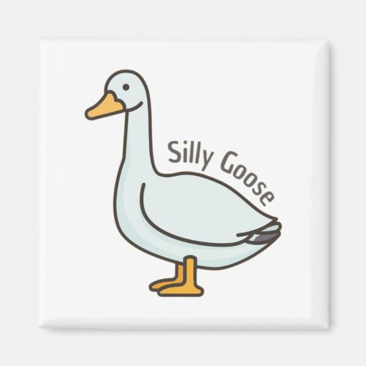 Grappige Gans, Gans Liefhebber, Dwaze Gans Magneet (Voorkant)