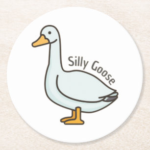 Grappige Gans, Gans Liefhebber, Dwaze Gans Ronde Kartonnen Onderzetter