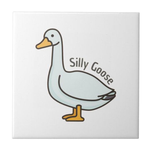 Grappige Gans, Gans Liefhebber, Dwaze Gans Tegeltje (Voorkant)