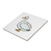 Grappige Gans, Gans Liefhebber, Dwaze Gans Tegeltje (Zijkant)
