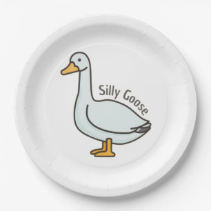 Grappige gans, ganzenliefhebber, Gekke gans Papieren Bordje