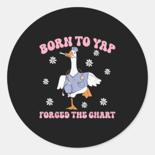 Grappige gans geboren uit Yap gedwongen om haar ve Ronde Sticker