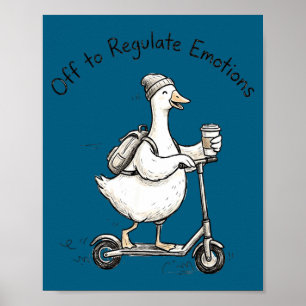 Grappige gans geestelijke gezondheidsadviseur gaat poster