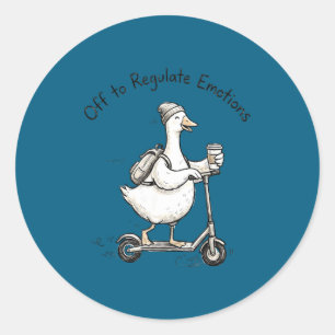 Grappige gans geestelijke gezondheidsadviseur gaat ronde sticker