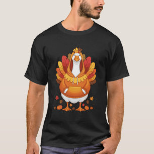 Grappige Gans Gekleed Als Kalkoen Thanksgiving Her T-shirt