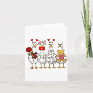 Grappige Gans Gelukkige Valentijn Gans Schattig Ha Kaart