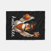 Grappige gans halloween heks pompoen spook gans fleece deken (Voorkant (Horizontaal))