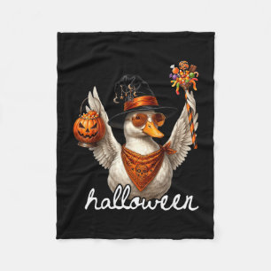 Grappige gans halloween heks pompoen spook gans fleece deken