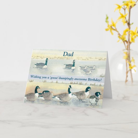 Grappige gans hobbelig Geweldige papa Verjaardag K Kaart (Gele Bloem)